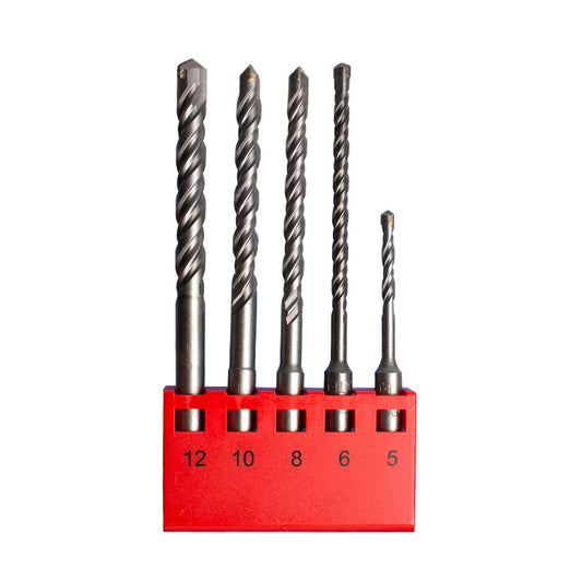 Fixtec 5pcs SDS+ Hammer Drill Bits Set 5-12mm